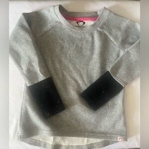 Appaman Kids toddler girls gray/black crew neck long sleeve glitter shirt size 5